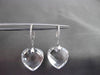 ESTATE LARGE 29.97CT DIAMOND & QUARTZ 14KT WHITE GOLD HEART HANGING EARRINGS