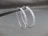 ESTATE LARGE 2.14CT DIAMOND 14K WHITE GOLD 3D DOUBLE SIDED CLASSIC HOOP EARRINGS