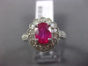 LARGE 2.25CT DIAMOND & AAA OVAL RUBY 14KT WHITE GOLD 3D FILIGREE ENGAGEMENT RING