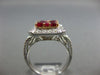 ANTIQUE WIDE 2.84CT DIAMOND & AAA RUBY 18KT WHT & ROSE GOLD FILIGREE FLOWER RING