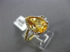 ESTATE 2.91CT DIAMOND & AAA CITRINE 14KT YELLOW GOLD PEAR SHAPED ENGAGEMENT RING