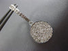 ESTATE .50CT DIAMOND 14KT WHITE GOLD 3D CLUSTER PAVE CIRCULAR HANGING EARRINGS