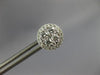 ESTATE LARGE .92CT DIAMOND 18KT WHITE GOLD 9mm CLUSTER ROUND HALO STUD EARRINGS