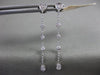 ESTATE .18CT DIAMOND 18KT WHITE GOLD 3D HEART ETOILE TEAR DROP HANGING EARRINGS