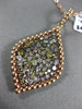 ESTATE EXTRA LARGE 2.20CT MULTI COLOR DIAMOND 18K ROSE GOLD 3D TEAR DROP PENDANT
