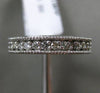 ESTATE 1.18CT DIAMOND 14KT WHITE GOLD 3D FILIGREE MILGRAIN ETERNITY WEDDING RING