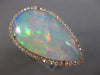 ESTATE EXTRA LARGE 8.53CT DIAMOND & AAA OPAL 14KT ROSE GOLD TEAR DROP HALO RING