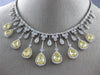 ESTATE LARGE GIA 14.22CT WHITE & FANCY YELLOW DIAMOND 18KT 2 TONE GOLD NECKLACE