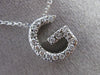 ESTATE LARGE .30CT DIAMOND 14KT WHITE GOLD 3D LETTER "G" FLOATING PENDANT #18476