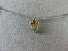 ESTATE .25CT DIAMOND 14KT 2 TONE GOLD MULTI FLOWER BY THE YARD HANGING NECKLACE