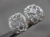ESTATE WIDE 1.08CT DIAMOND 14KT WHITE GOLD 3D FILIGREE ETOILE HANGING EARRINGS