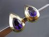 ESTATE LARGE 3.0CT EXTRA FACET AMETHYST 14K YELLOW GOLD CLIP ON EARRINGS #23691