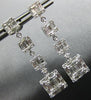 ESTATE LARGE 2.41CT DIAMOND 18KT WHITE GOLD 3D SQUARE JOURNEY HANGING EARRINGS