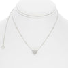 ESTATE .90CT DIAMOND 14K WHITE GOLD 3D SOLITAIRE HEART DOUBLE HALO LOVE NECKLACE