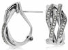 ESTATE .30CT DIAMOND 14KT WHITE GOLD CLASSIC CRISS CROSS X CLIP ON LOVE EARRINGS