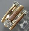 ESTATE WIDE .25CT DIAMOND 14KT WHITE & ROSE GOLD 3D FLEXIBLE SQUARE CLUSTER RING