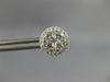 ESTATE LARGE .92CT DIAMOND 18KT WHITE GOLD 9mm CLUSTER ROUND HALO STUD EARRINGS