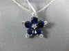 1.44CT DIAMOND & AAA SAPPHIRE 18KT WHITE GOLD 3D FLOWER SNOWFLAKE LOVE PENDANT