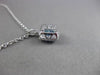 ESTATE .90CTW DIAMOND & AAA BLUE TOPAZ 14KT WHITE GOLD SQUARE HEART PENDANT