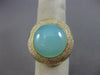 ESTATE EXTRA LARGE 13.20CT DIAMOND & AAA BLUE AGATE 18KT YELLOW GOLD FLOWER RING