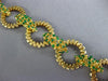 ANTIQUE WIDE AAA EMERALD 18KT YELLOW GOLD FILIGREE ROUND CIRCLE BRACELET #20950