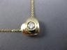 ESTATE .15CT DIAMOND 14KT YELLOW GOLD 3D CLASSIC SOLITAIRE HEART PENDANT #14337