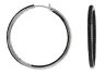 ESTATE LARGE 2.60CT BLACK DIAMOND 14KT WHITE GOLD 3D INSIDE OUT HOOP EARRINGS
