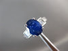 ESTATE LARGE 3.70CT DIAMOND & AAA SAPPHIRE 18K WHITE GOLD ENGAGEMENT RING #26284