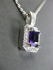 ESTATE 2.58CT DIAMOND & AMETHYST 14K WHITE GOLD SQUARE MILGRAIN FLOATING PENDANT