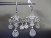 ESTATE LARGE 4.90CT DIAMOND 14KT WHITE GOLD 3D FLEUR DE LIS CHANDELIER EARRINGS