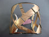 ESTATE LARGE .69CT DIAMOND 14K WHITE & ROSE GOLD 3D CRISS CROSS BANGLE BRACELET