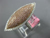 ESTATE LARGE 1.0CT WHITE & PINK DIAMOND 18K WHITE & ROSE GOLD MARQUISE HALO RING
