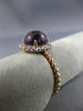 ESTATE 2.37CT DIAMOND & AAA AMETHYST 14K ROSE GOLD 3D ROUND HALO ENGAGEMENT RING