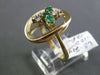 ESTATE .22CT DIAMOND & AAA EMERALD 14KT WHITE & YELLOW GOLD 3D OVAL FUN RING