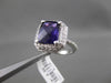 ESTATE LARGE 4.82CTW DIAMOND & AAA AMETHYST 14KT WHITE GOLD FILIGREE HALO RING