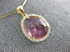 ESTATE 2.82CT DIAMOND & AAA PINK TOURMALINE 14KT YELLOW GOLD OVAL HALO PENDANT