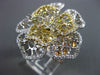 ANTIQUE LARGE 2.43CT DIAMOND 18KT TRI COLOR GOLD 3 DIMENSIONAL FLOWER  RING