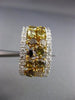 ESTATE GIA LARGE 5.82CT WHITE & FANCY INTENSE DIAMOND 18K TWO TONE GOLD EARRINGS