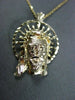 ESTATE LARGE 14KT YELLOW GOLD HANDCRAFTED DIAMOND CUT CHRIST HEAD PENDANT #24855