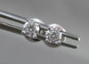 ESTATE .50CT ROUND DIAMOND 14K WHITE GOLD 4 PRONG SCREW BACK EARRINGS 4mm #19450