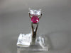 ESTATE 2.49CT DIAMOND & AAA RUBY 14KT WHITE GOLD 3D THREE STONE ENGAGEMENT RING