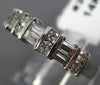 ESTATE .54CT ROUND & BAGUETTE DIAMOND 14KT WHITE GOLD 3D ANNIVERSARY RING #22477