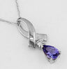 .45CT DIAMOND & AAA TANZANITE 14KT WHITE GOLD 3D INFINITY LOVE PENDANT