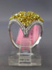 LARGE 1.33CT WHITE & FANCY YELLOW DIAMOND 18KT WHITE & YELLOW GOLD V SHAPE RING