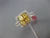 .88CT WHITE & FANCY YELLOW DIAMOND 18KT WHITE GOLD SQUARE FRIENSHIP PROMISE RING