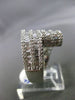 ESTATE LARGE 3.50CT ROUND & BAGUETTE DIAMOND 18KT WHITE GOLD 3D MULTI ROW RING