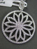 ESTATE LARGE 1.63CT DIAMOND 18KT WHITE GOLD 3D ROUND FLOWER FLOATING PENDANT