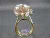 ESTATE EXTRA LARGE AAA SOUTH SEA & PINK QUARTZ 14KT YELLOW GOLD FUN RING #26303