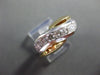 ESTATE 1.20CT DIAMOND 14KT TWO TONE GOLD DIAGONAL WAVE ANNIVERSARY RING #19620