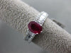 ESTATE 1.92CT DIAMOND & AAA OVAL RUBY 18KT WHITE GOLD 3D CLASSIC ENGAGEMENT RING